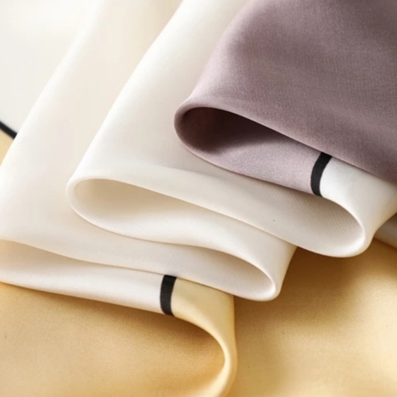 Women Silk Satin Scarf Square Neck Bandana - Picture 4 of 7